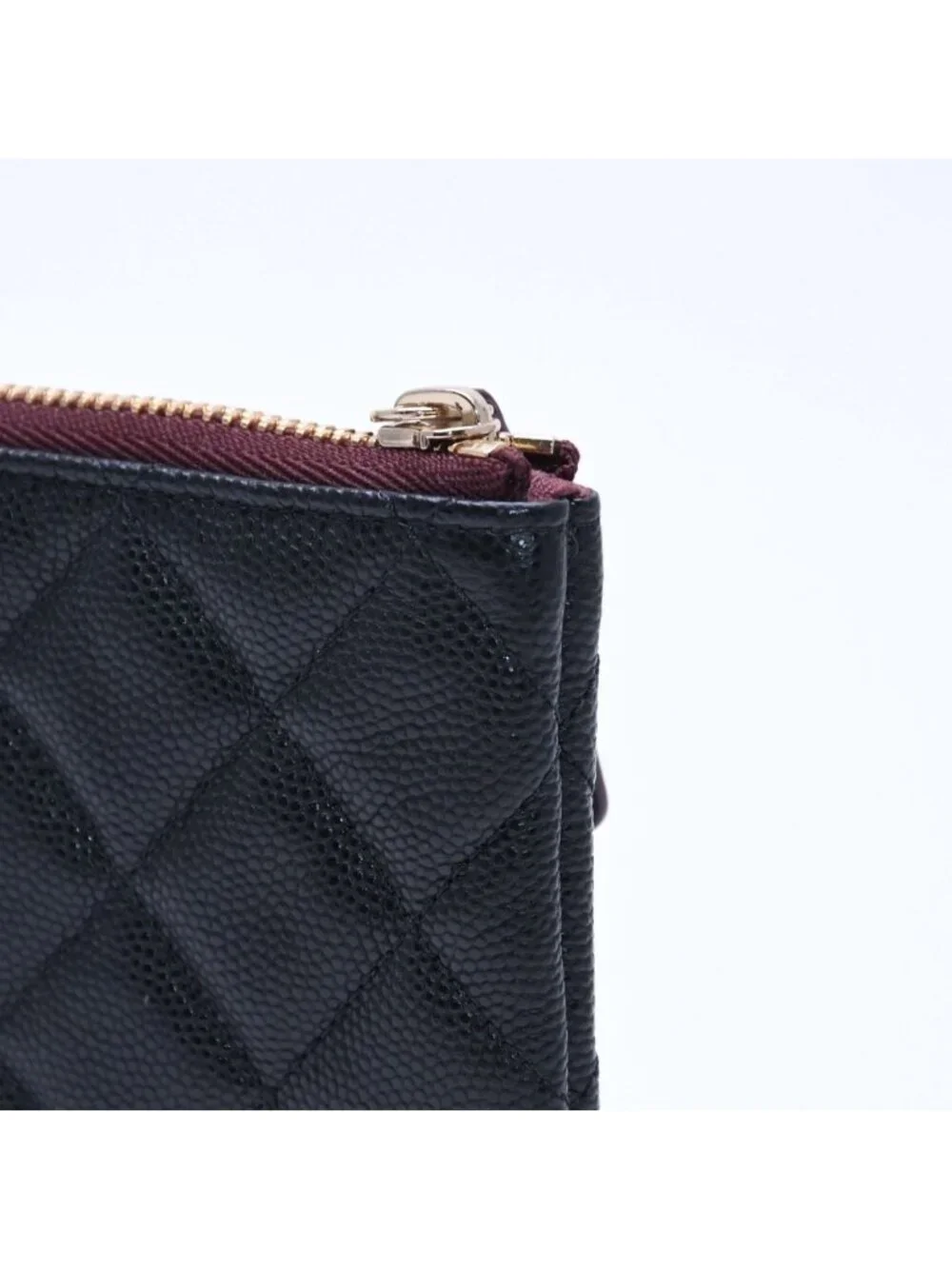 Chanel Classic Mini Pouch Stand CC Logo Caviar Leather